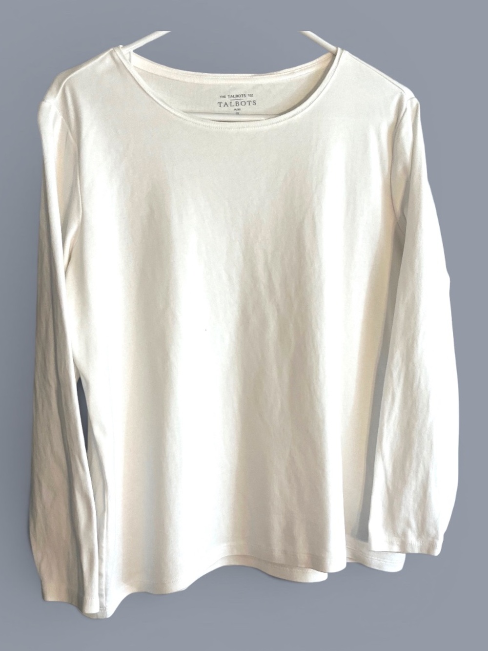 Talbots Pima Cotton White Long Sleeve Tee Size 1X